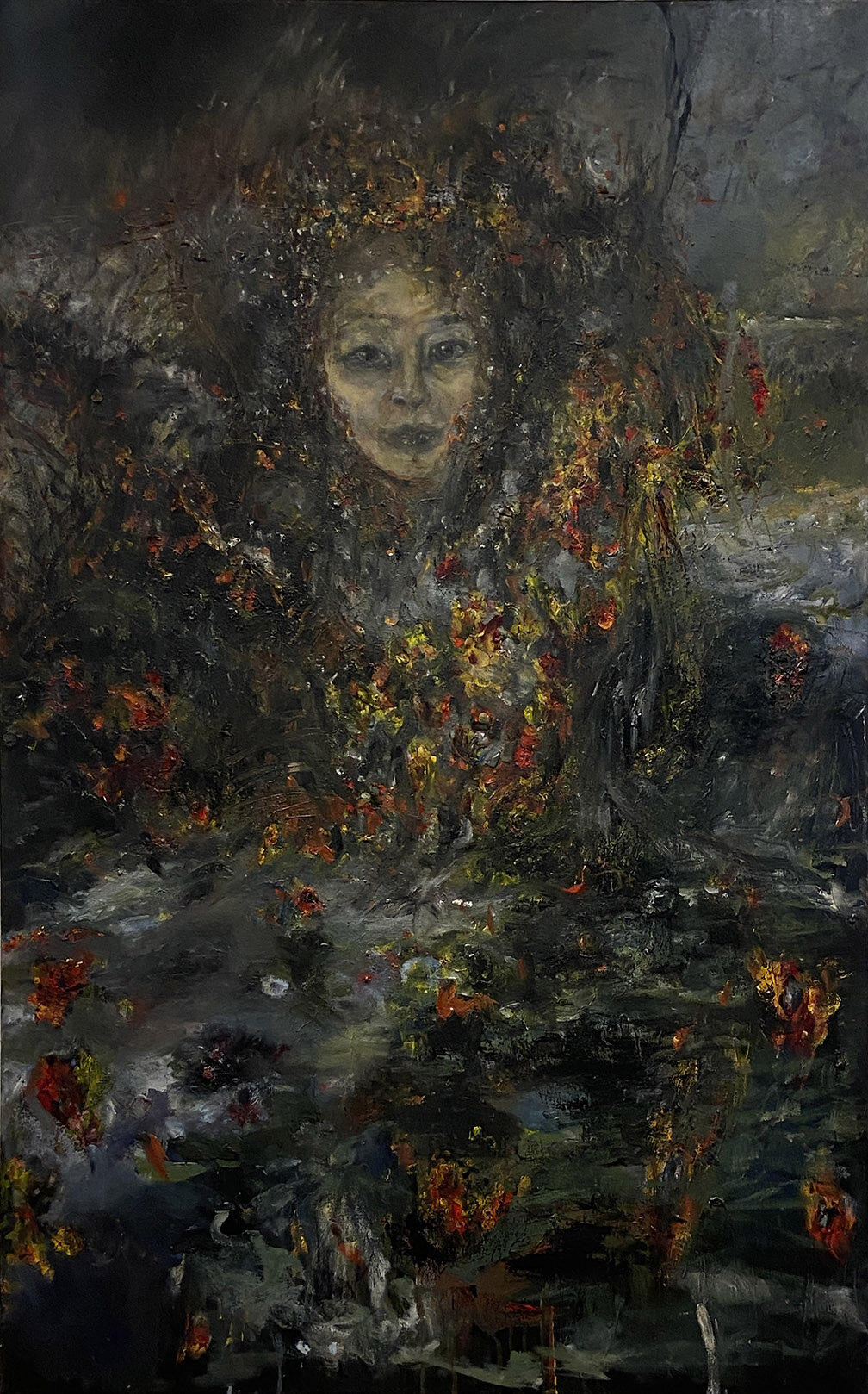 Hazel McLean AUTUMN RAIN Oil On Canvas 48" X 31''
