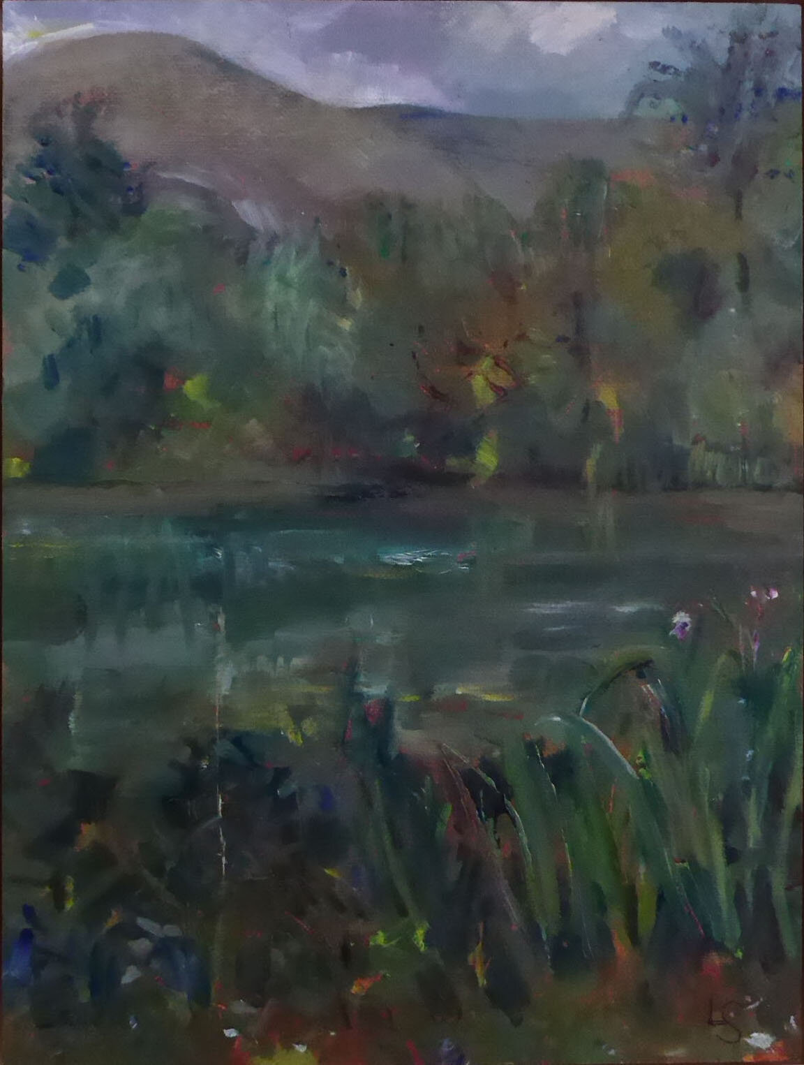 SOLD Linda Sheridan 05 - THE TRILLS OF LITTLE GREBES - HIGH POND, PENICUIK HOUSE - SOLD