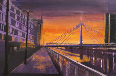 Jacqueline Keith RIVER CLYDE SUNSET FEATURING BELL BRIDGE 